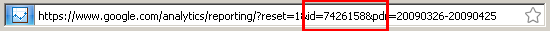 get the id from the browser address bar