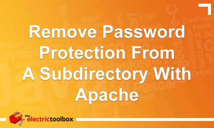 Remove password protection from a subdirectory with Apache