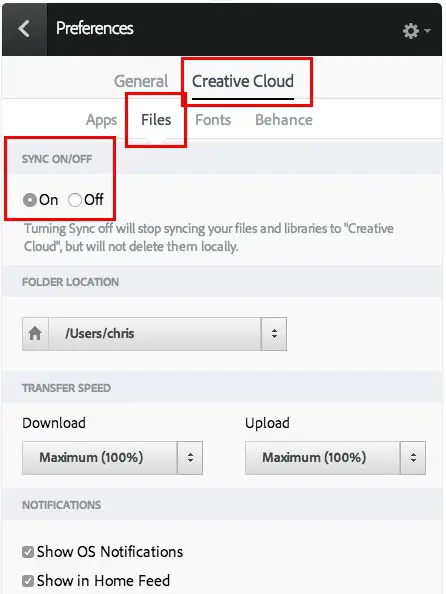 creative cloud file sync