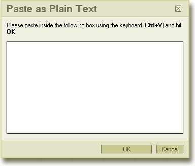 fckeditor paste as plain text dialog