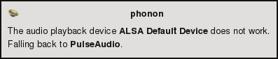 The audio playback device ALSA Default Device does not work