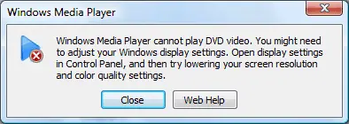 windows media player cannot play dvd video