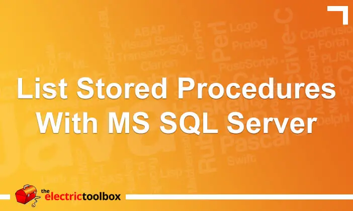 List stored procedures with MS SQL Server