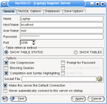 Registering a server in the MySQL Control Center