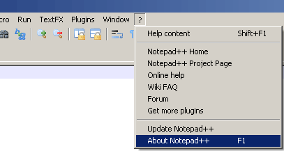 select about notepad++