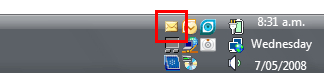 outlook envelope icon in system tray