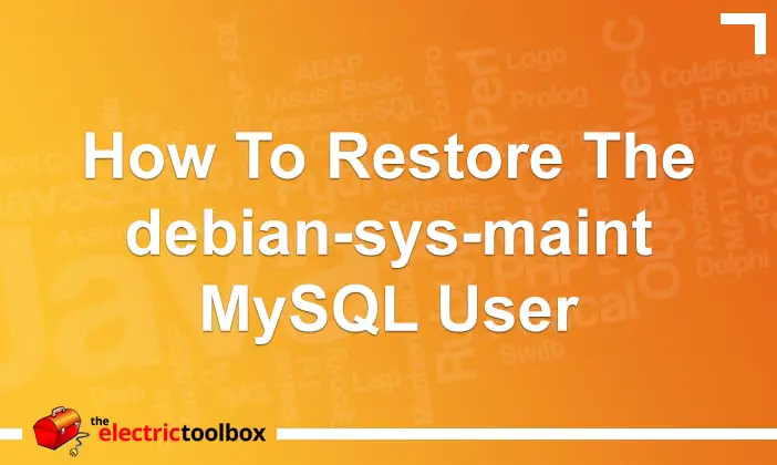 How to restore the debian-sys-maint MySQL user