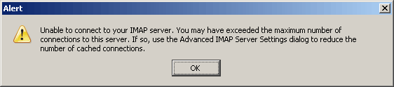 You may have exceeded the maximum number of connections to this server